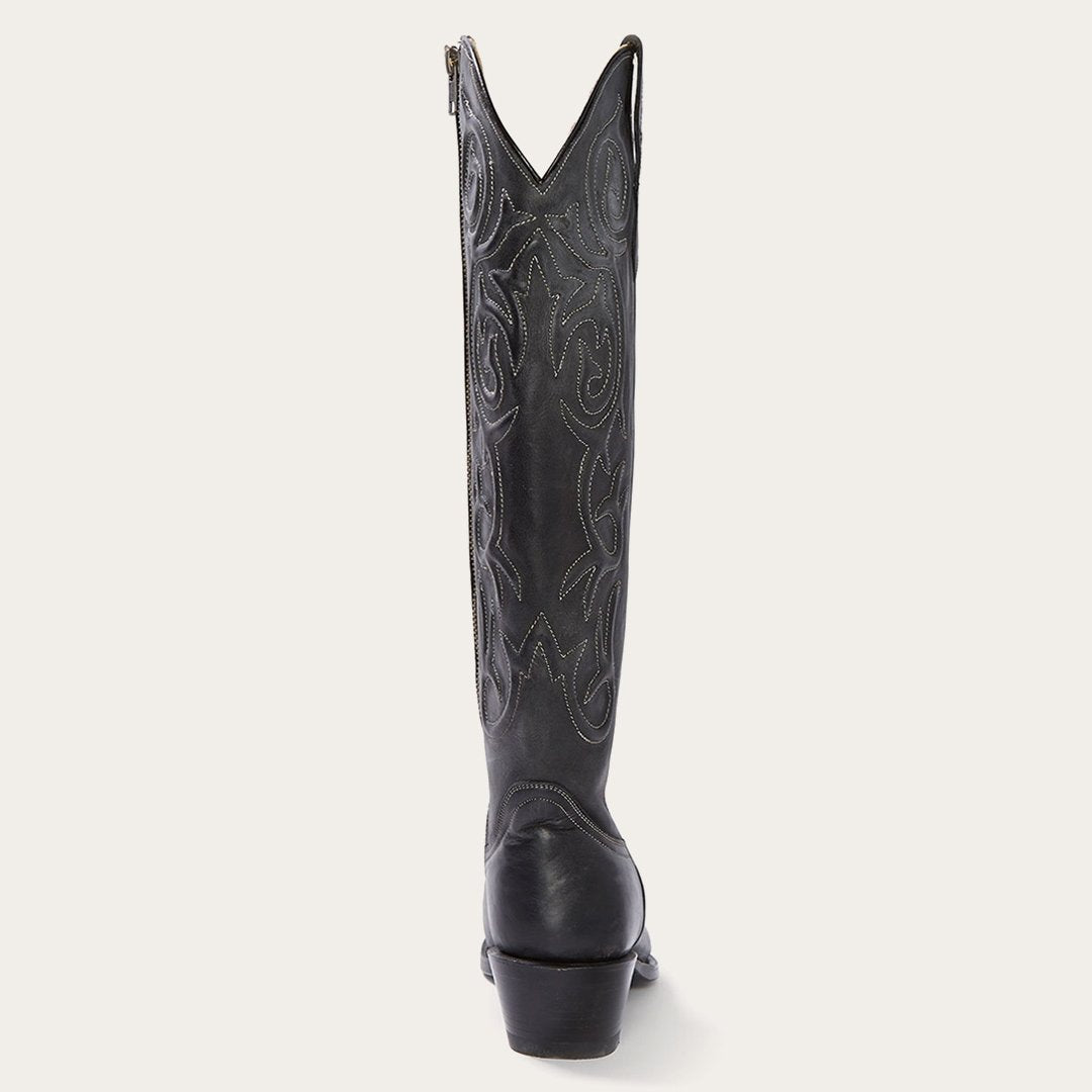 Women Western | Stetson Blair Corded Side Zip Cowboy Boot Black