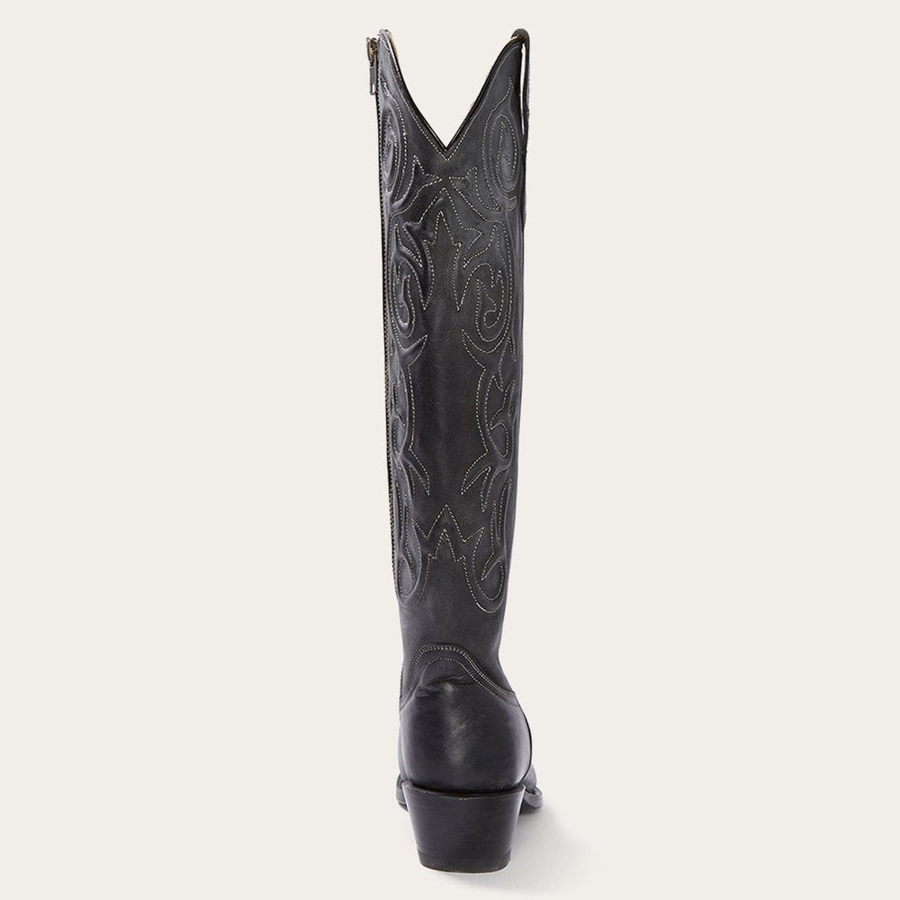 Women Western | Stetson Blair Corded Side Zip Cowboy Boot Black