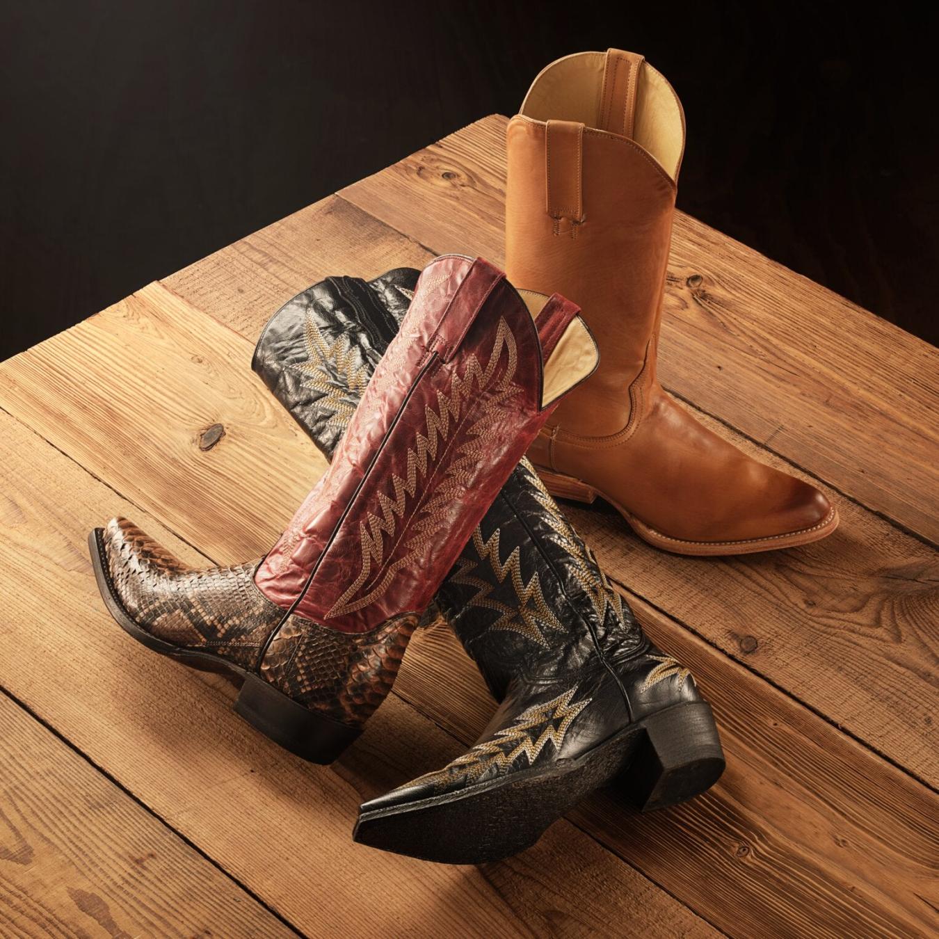 Women Western | Stetson Ember Python Snip Toe Boot Red