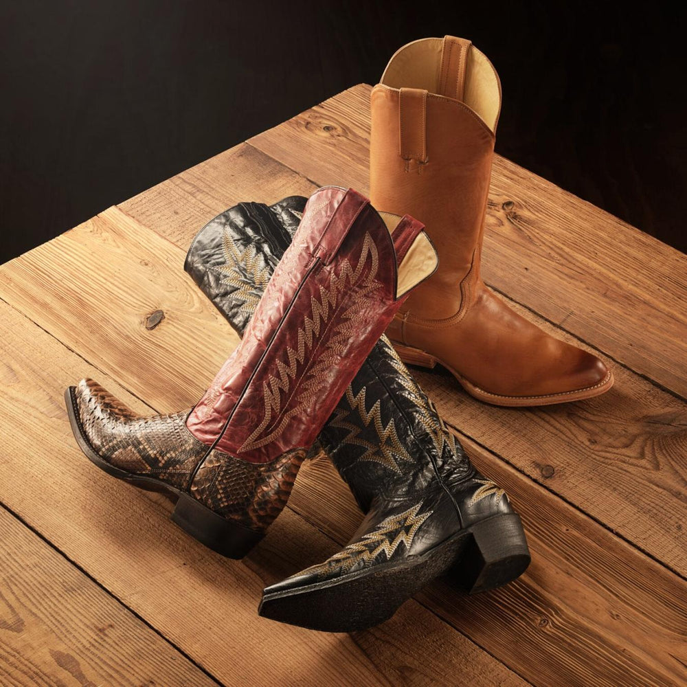 Women Western | Stetson Ember Python Snip Toe Boot Red