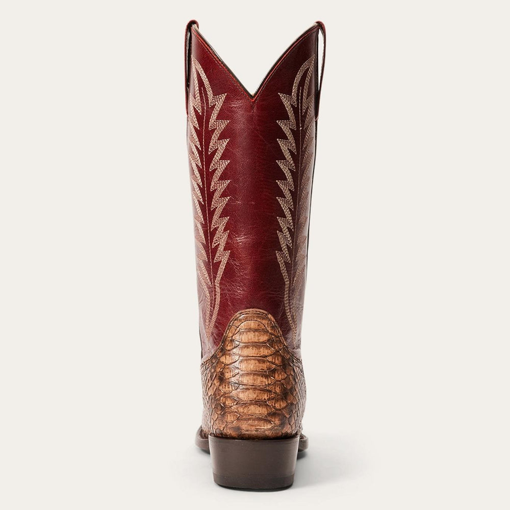 Women Western | Stetson Ember Python Snip Toe Boot Red