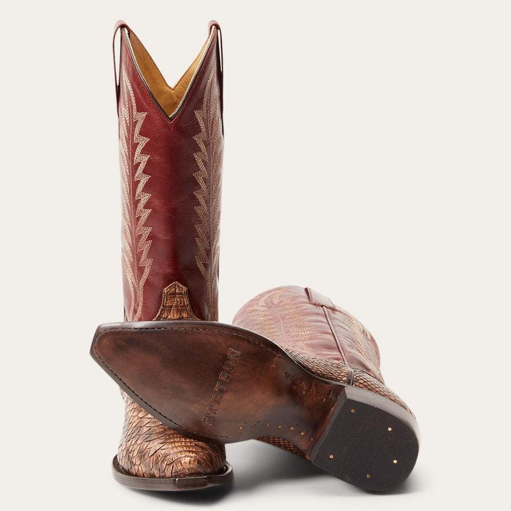 Women Western | Stetson Ember Python Snip Toe Boot Red