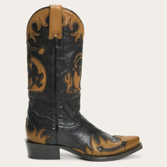 Women Western | Stetson Faye Cowgirl &amp; Horse Underlay Leather Boot Black