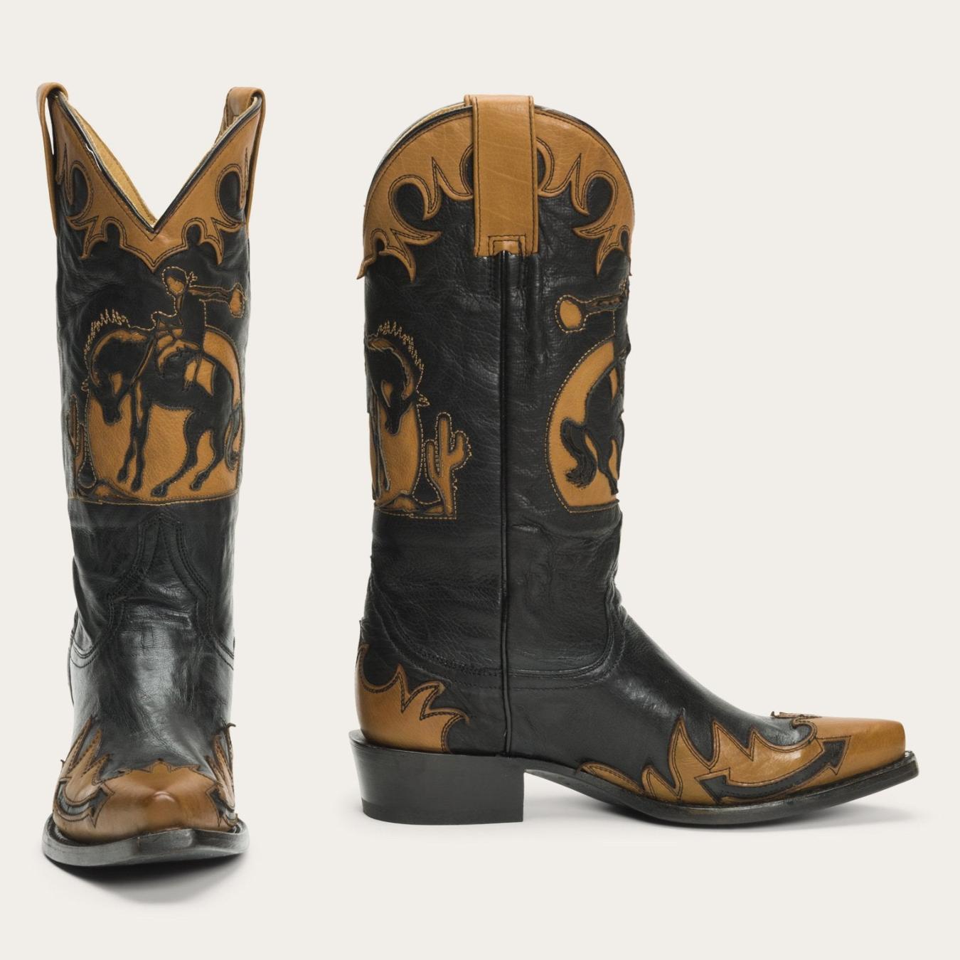 Women Western | Stetson Faye Cowgirl &amp; Horse Underlay Leather Boot Black